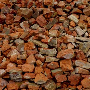 crushed rocks and bricks